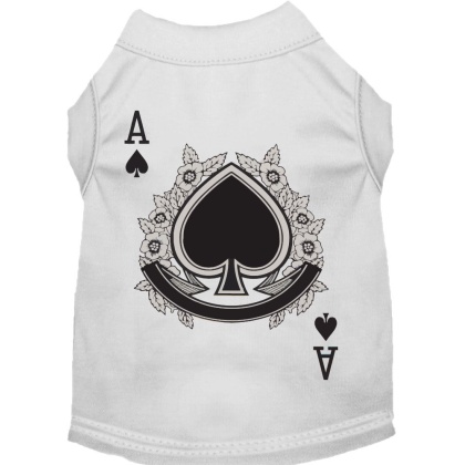 Ace of Spades Costume Screen Print Dog Shirt White Size XS