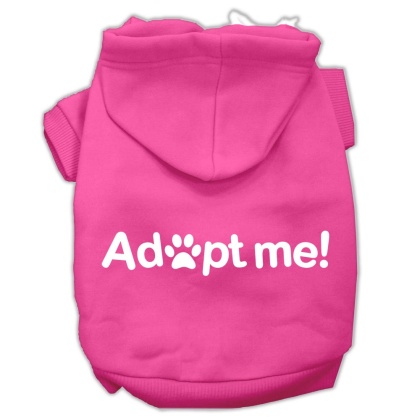 Adopt Me Screen Print Pet Hoodies Bright Pink Size Lg