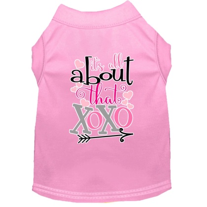 All about that XOXO Screen Print Dog Shirt Light Pink Lg
