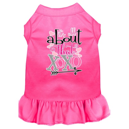 All about the XOXO Screen Print Dog Dress Bright Pink 4X
