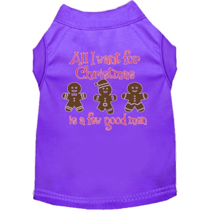 All I want is a Few Good Men Screen Print Dog Shirt Purple Lg