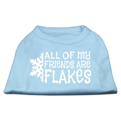 All my friends are Flakes Screen Print Shirt Baby Blue L