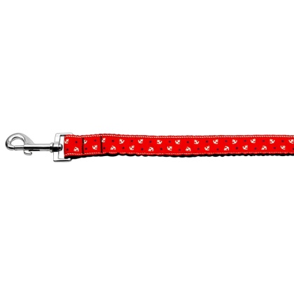 Anchors Nylon Ribbon Leash Red 1 inch wide 4ft Long