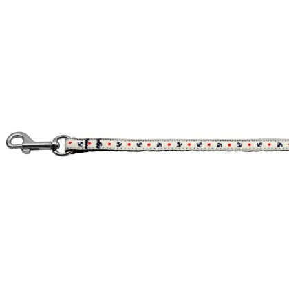 Anchors Nylon Ribbon Leash White 3/8 inch wide 4ft Long