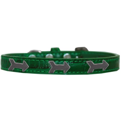 Arrows Widget Croc Dog Collar Emerald Green Size 10