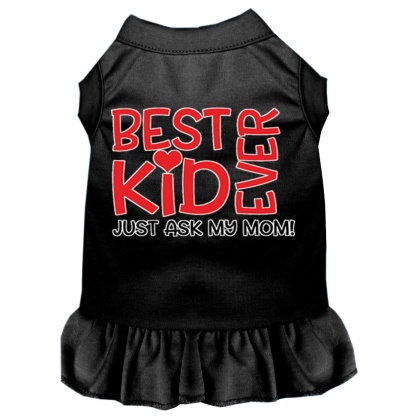 Ask My Mom Screen Print Dog Dress Black 4X (22)