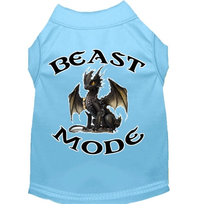 Beast Mode Dragon Screen Print Dog Shirt Baby Blue XS (8)