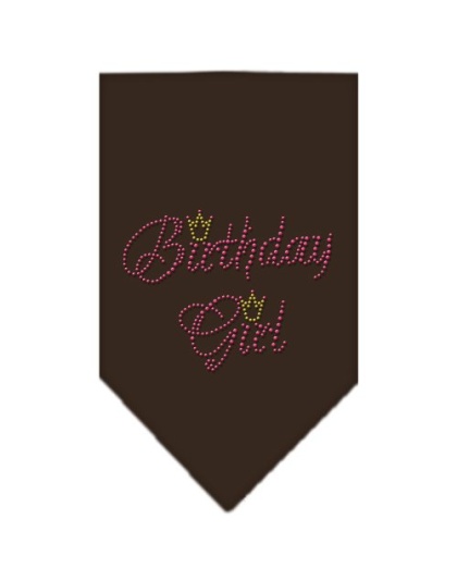 Birthday Girl Rhinestone Bandana Cocoa Large