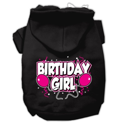 Birthday Girl Screen Print Pet Hoodies Black Size Lg