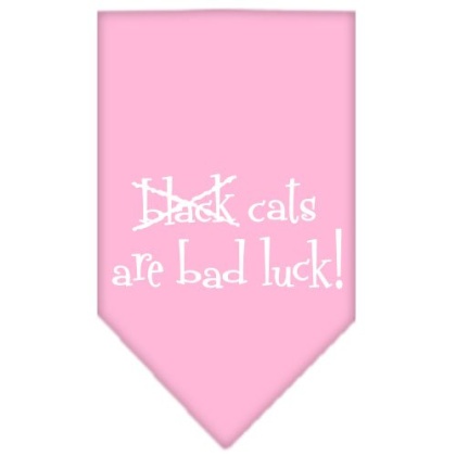 Black Cats are Bad Luck Screen Print Bandana Light Pink Large