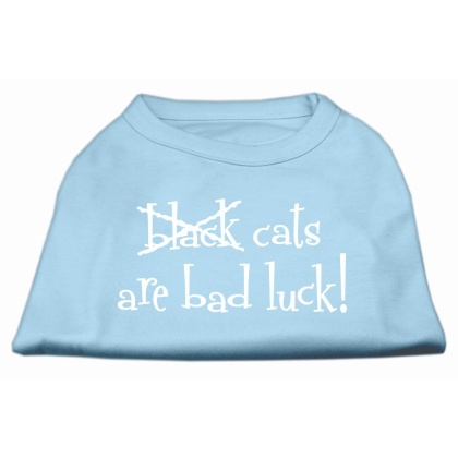 Black Cats are Bad Luck Screen Print Shirt Baby Blue L