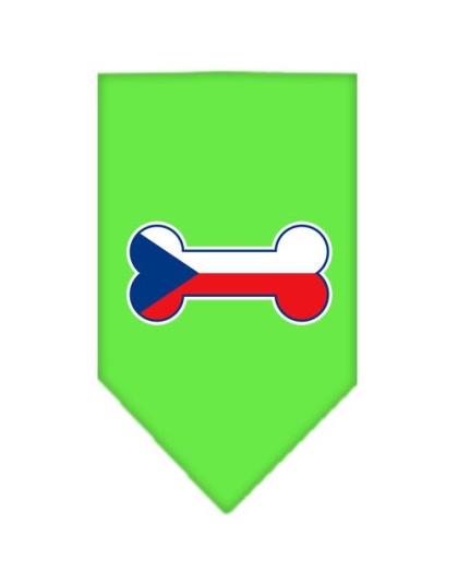 Bone Flag Czech Republic Screen Print Bandana Lime Green Large