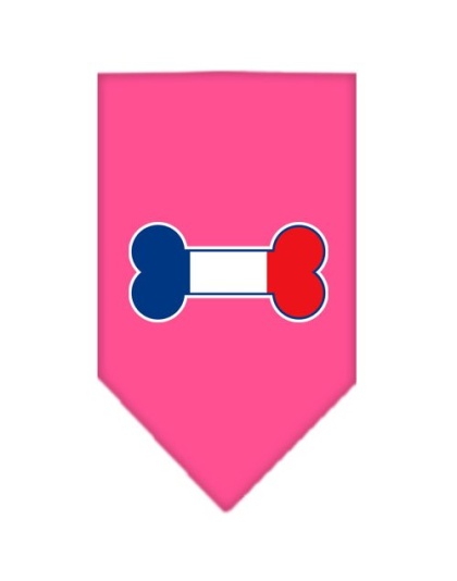 Bone Flag France Screen Print Bandana Bright Pink Large