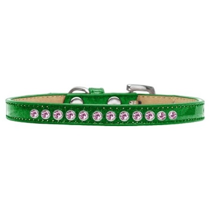 Bright Pink Crystal Size 10 Emerald Green Puppy Ice Cream Collar