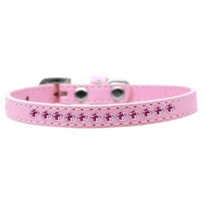 Bright Pink Crystal Size 10 Light Pink Puppy Collar