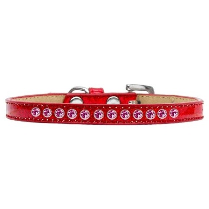 Bright Pink Crystal Size 10 Red Puppy Ice Cream Collar