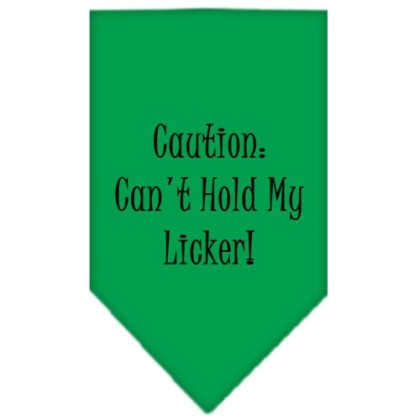 Can't Hold My Licker Screen Print Bandana Emerald Green Large