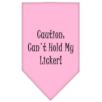 Can't Hold My Licker Screen Print Bandana Light Pink Large