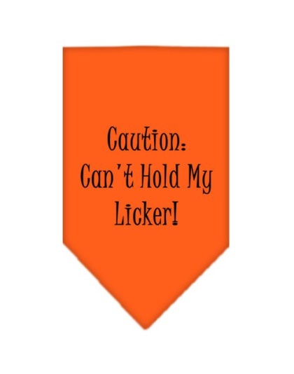 Can't Hold My Licker Screen Print Bandana Orange Large