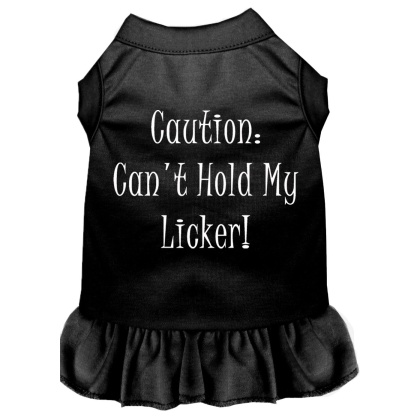 Can't Hold My Licker Screen Print Dress Black 4X (22)