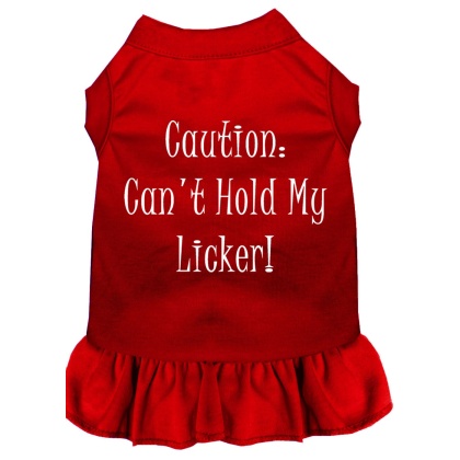 Can't Hold My Licker Screen Print Dress Red 4X (22)