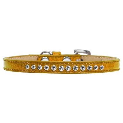 Clear Crystal Size 10 Gold Puppy Ice Cream Collar