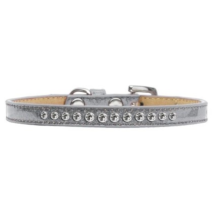 Clear Crystal Size 10 Silver Puppy Ice Cream Collar