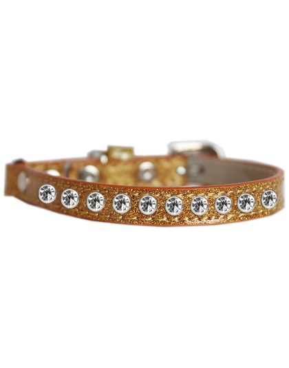 Clear Jewel Ice Cream Cat safety collar Gold Size 10