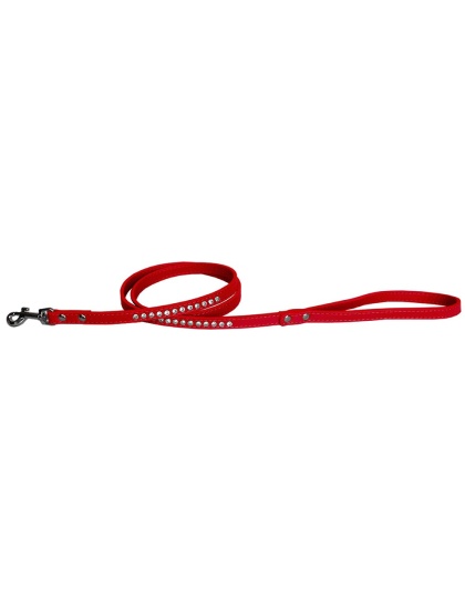 Clear jewel pet leash 1/2" wide x 4' long Red