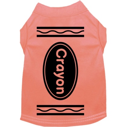 Crayon Costume Screen Print Dog Shirt Peach Size XS