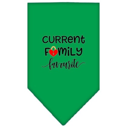 Family Favorite Screen Print Bandana Emerald Green Large