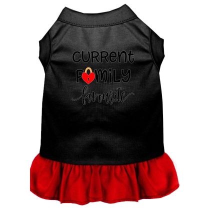 Family Favorite Screen Print Dog Dress Black with Red Lg