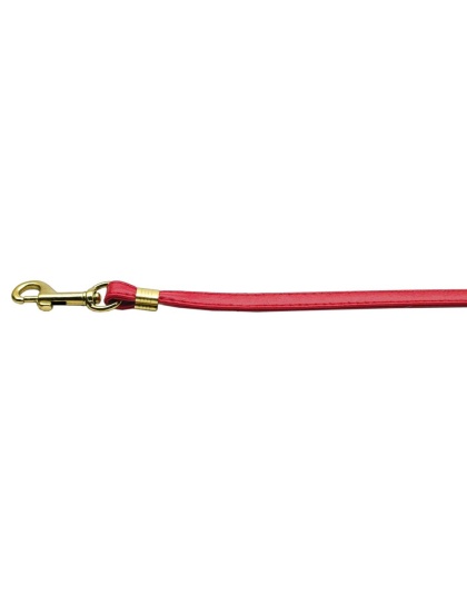 Flat Plain Leashes Red Gold Hardware