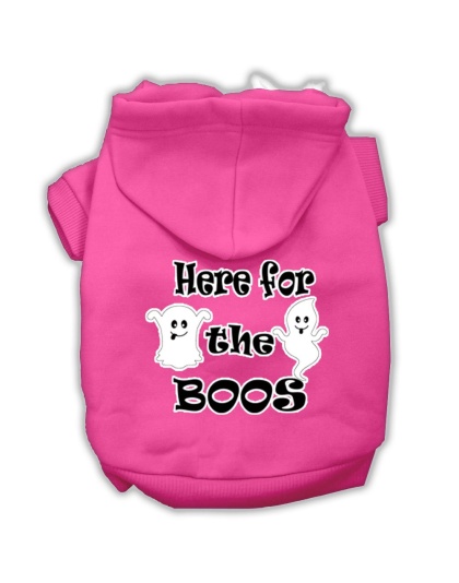 Here for the Boos Screenprint Dog Hoodie Bright Pink L