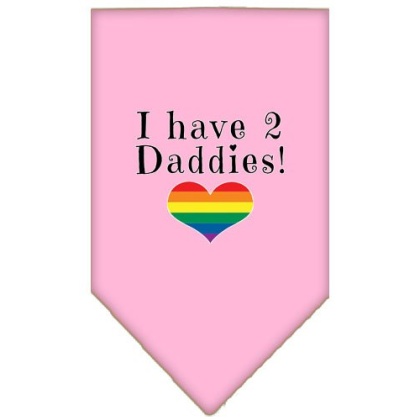 I Have 2 Daddies Screen Print Bandana Light Pink Large