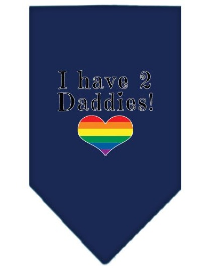 I Have 2 Daddies Screen Print Bandana Navy Blue large