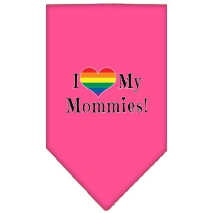I heart my Mommies Screen Print Bandana Bright Pink Large