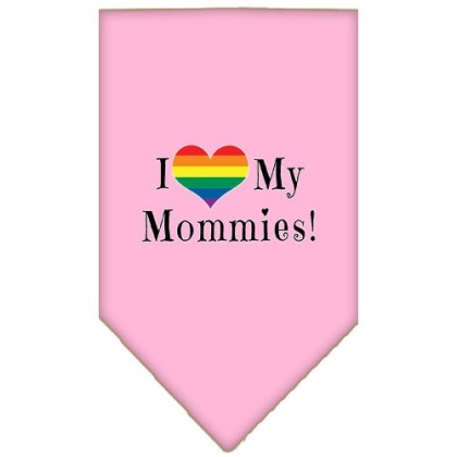 I heart my Mommies Screen Print Bandana Light Pink Large