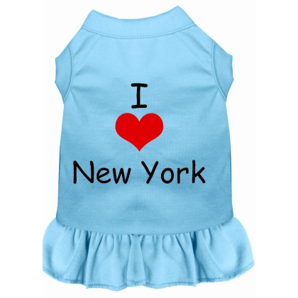 I Heart New York Screen Print Dress Baby Blue 4X (22)