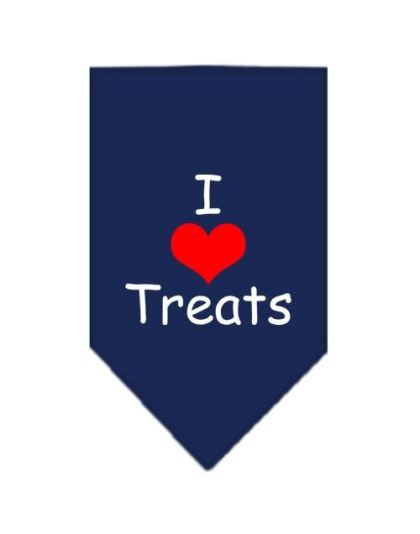 I Heart Treats Screen Print Bandana Navy Blue large