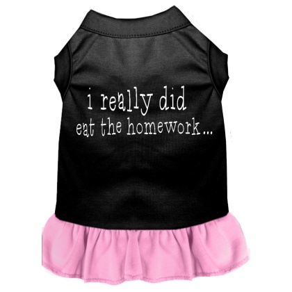 I really did eat the Homework Screen Print Dress Black with Light Pink Lg