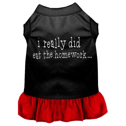 I really did eat the Homework Screen Print Dress Black with Red Lg