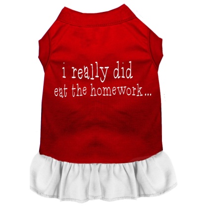 I really did eat the Homework Screen Print Dress Red with White Lg