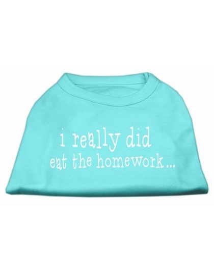 I really did eat the Homework Screen Print Shirt Aqua L