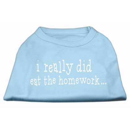 I really did eat the Homework Screen Print Shirt Baby Blue L