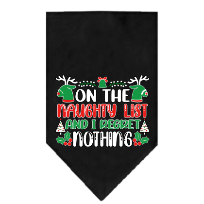 I Regret Nothing Screen Print Bandana Black Size Small