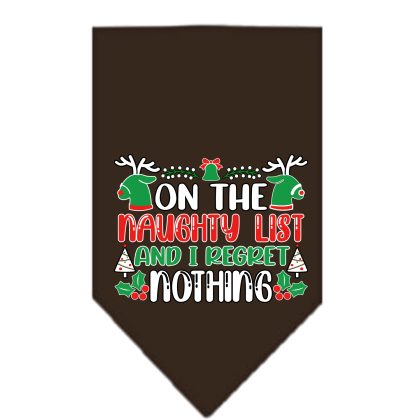 I Regret Nothing Screen Print Bandana Cocoa Size Small