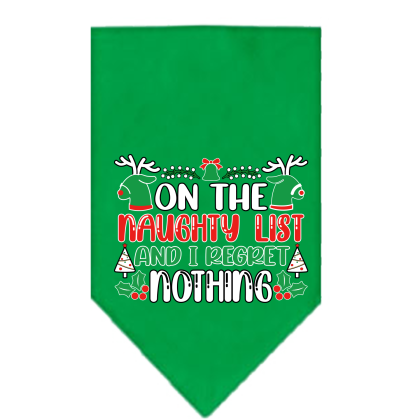 I Regret Nothing Screen Print Bandana Emerald Green Size Small