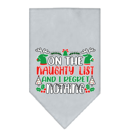 I Regret Nothing Screen Print Bandana Grey Size Small