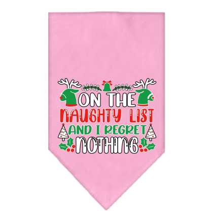 I Regret Nothing Screen Print Bandana Light Pink Size Small